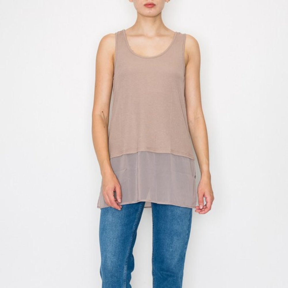 NEW ORIGAMI under garment tank top tunic CAMI shirt black ivory beige navy SM-2X - Picture 6 of 7